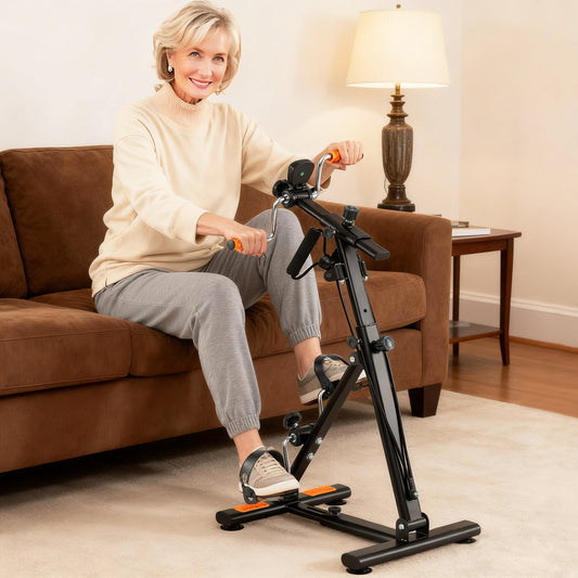 Pedal Exerciser, Adjustable Resistance, Arm Leg Workout, Orange Exercise Bikes Orange at Gallery Canada