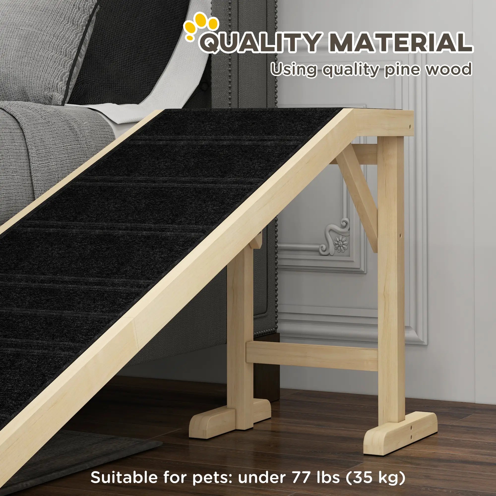 Pet Ramp Bed Steps, Non-Slip Carpet, 74