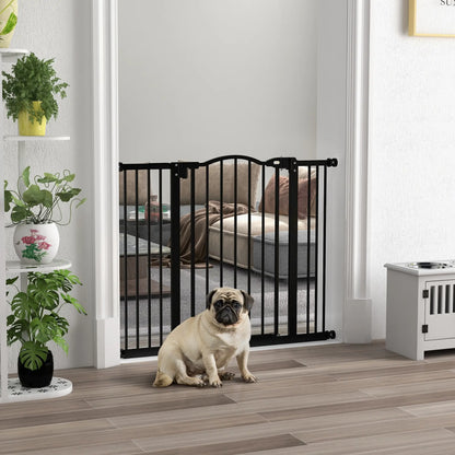 Extra Tall Dog Gate with Door, 29"-39", Black Pet Gates at Gallery Canada