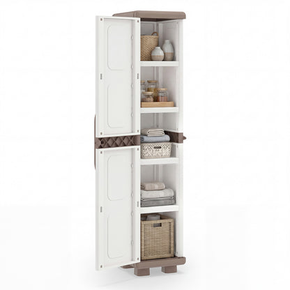 Plastic Kitchen Pantry, 4 Adjustable Shelves, Single Door, Beige Sideboards Cabinets & Buffets at Gallery Canada