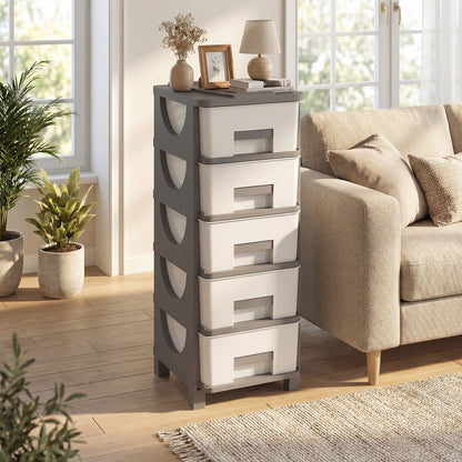 Plastic Storage Organizer, Compact Drawer Cabinet Side Table, Gray Dressers & Chests at Gallery Canada