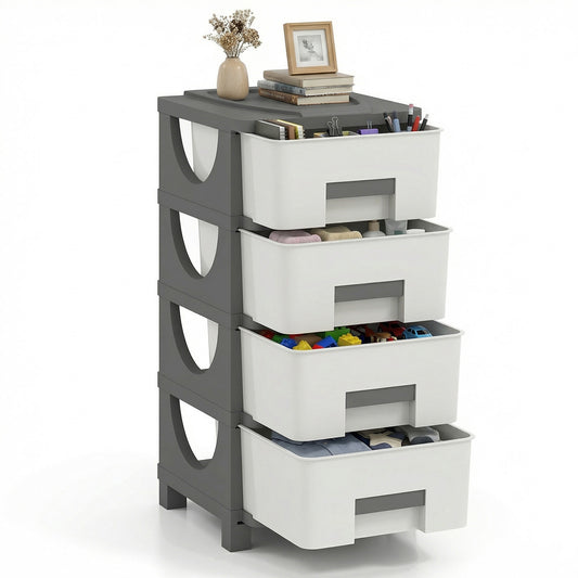 Plastic Storage Drawer Cabinet Side Table Dressers & Chests Gray at Gallery Canada