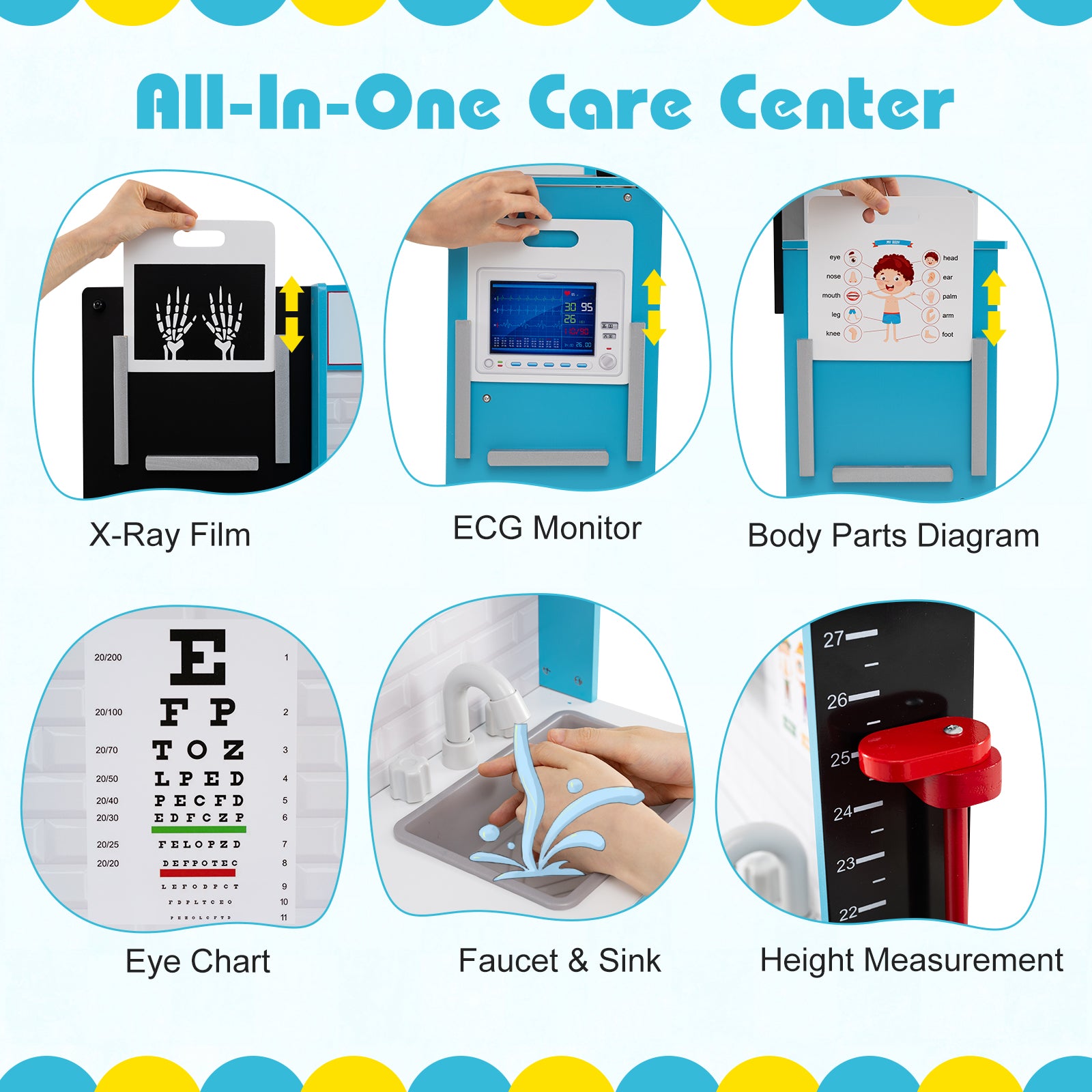 Play Doctor's Office Wood Medical Center Toy Set with Examine Region, Blue Play Kitchen Sets at Gallery Canada