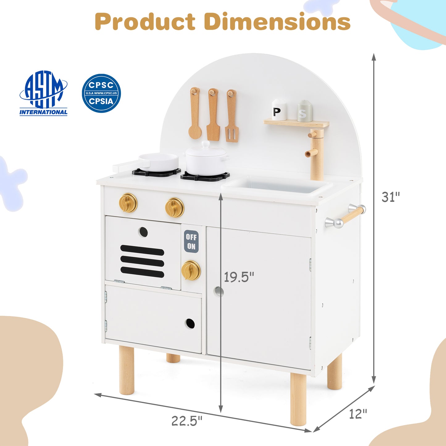 Kids Wooden Play Kitchen Set, White Play Kitchen Sets at Gallery Canada