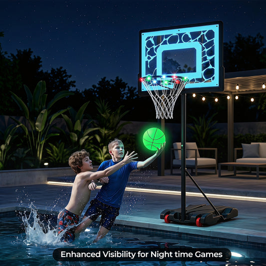 LED Pool Basketball Hoop for Driveway Night Training Sport Equipments Black at Gallery Canada