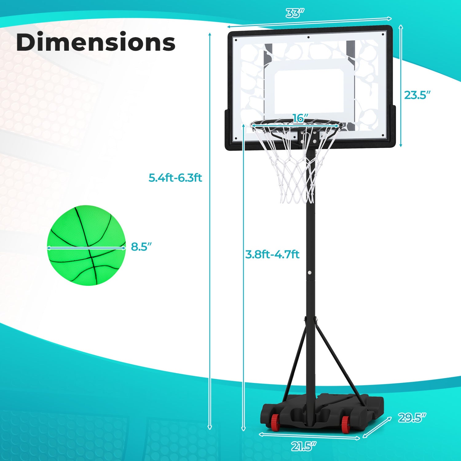 LED Pool Basketball Hoop for Driveway Night Training Sport Equipments at Gallery Canada