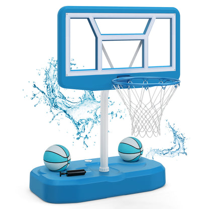 Pool Basketball Hoop Set with 2 Balls and Pump, Blue Sport Equipments Blue at Gallery Canada