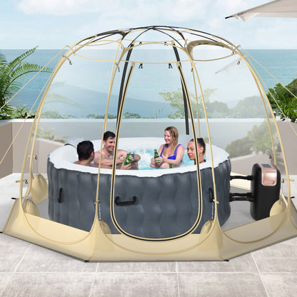 Pop Up Bubble Tent 360° Transparent PVC Igloo 8.5 x 8.5 FT Instant Setup Screen House for 5-6 People, Beige Tents at Gallery Canada