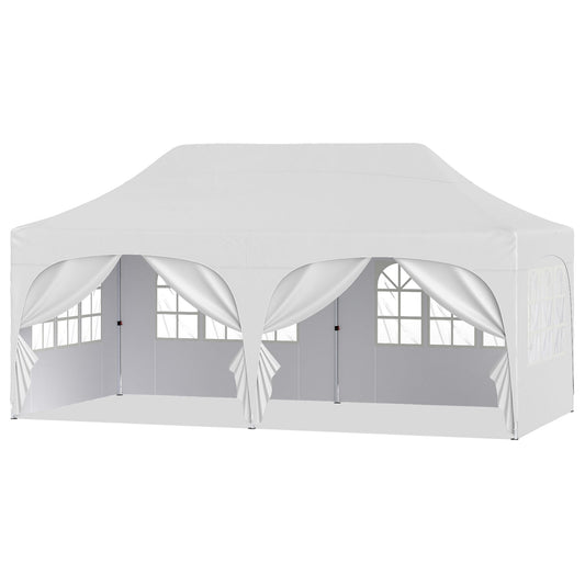 Pop Up Canopy Tent with 6 Removable Sidewalls, White Canopies White at Gallery Canada