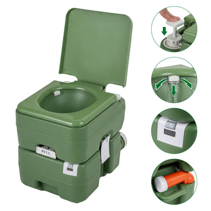 Portable Camping Toilet, 22 L Detachable Waste Tank, Green Portable Toilets & Showers at Gallery Canada