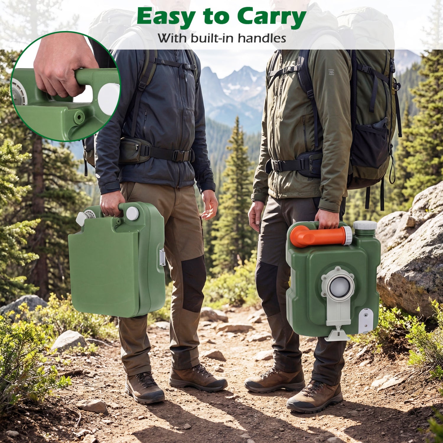 Portable Camping Toilet, 22 L Detachable Waste Tank, Green Portable Toilets & Showers at Gallery Canada