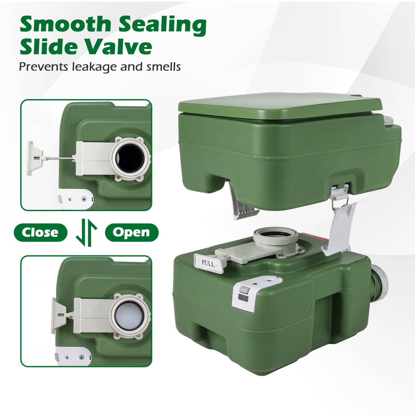 Portable Camping Toilet, 22 L Detachable Waste Tank, Green Portable Toilets & Showers at Gallery Canada