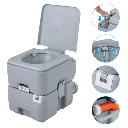 Portable Camping Toilet 22 L Detachable Waste Tank, Gray Portable Toilets & Showers at Gallery Canada