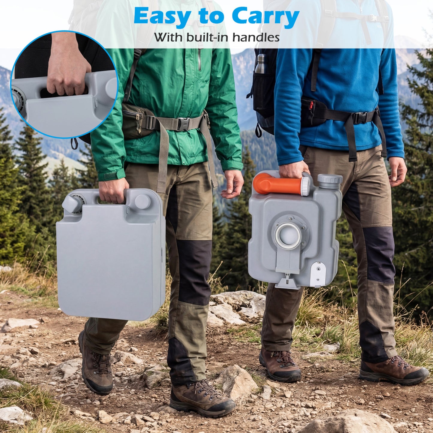 Portable Camping Toilet 22 L Detachable Waste Tank, Gray Portable Toilets & Showers at Gallery Canada