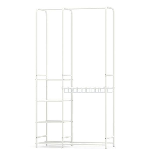 Portable Closet With Pants Hangers, 2 Hanging Rods, 4 Shelves, White Clothing & Closet Storage White at Gallery Canada