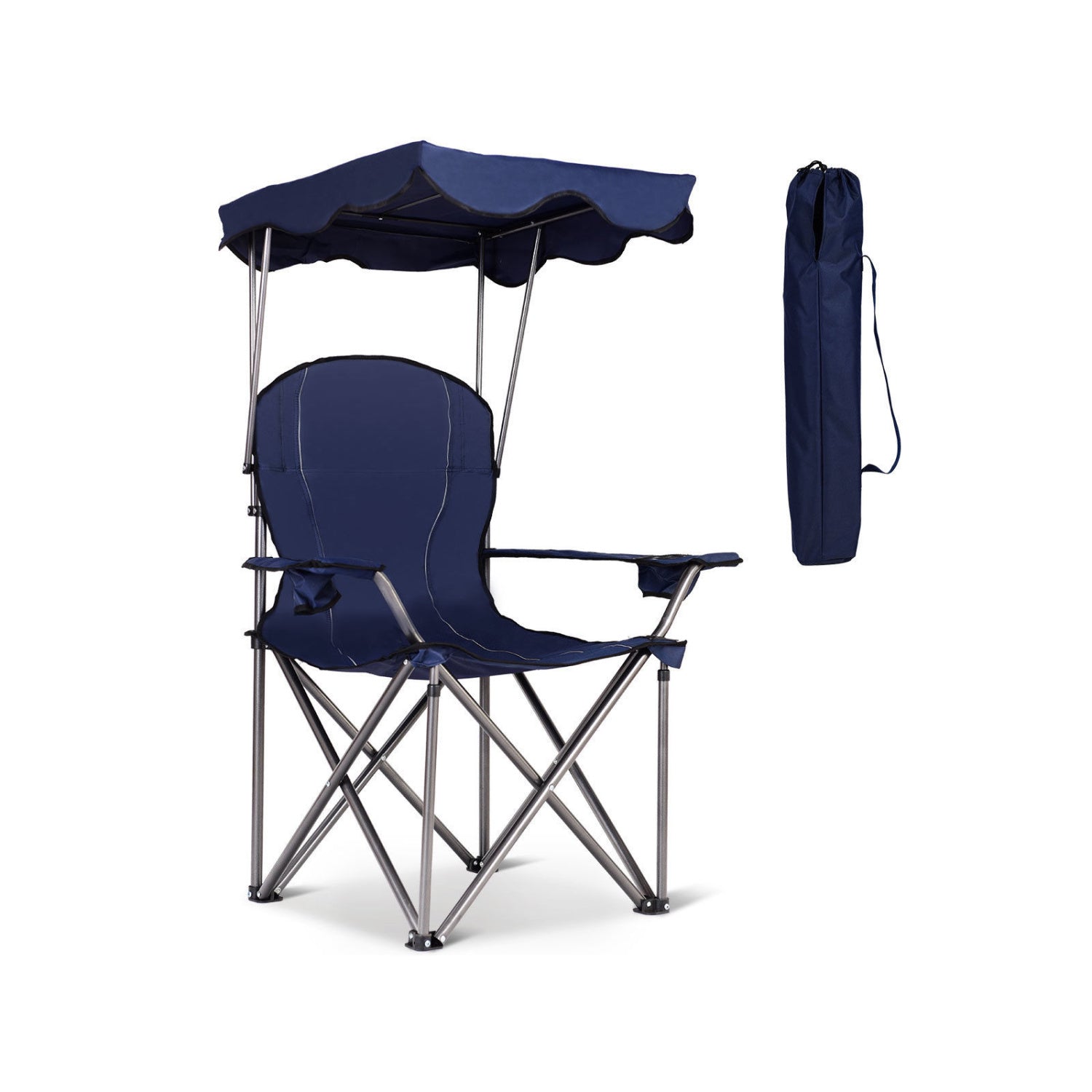 Portable Folding Beach Canopy Chair, Blue Camping Furniture Blue at Gallery Canada