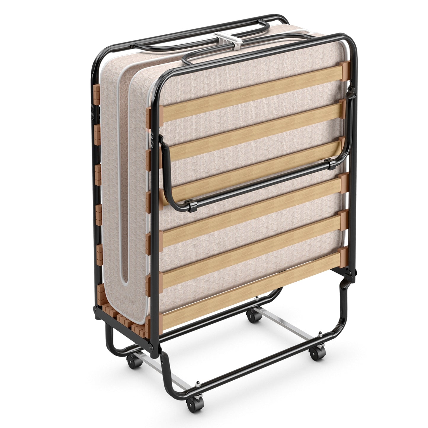 Portable Folding Bed, Memory Foam Mattress, Sturdy Metal Frame, Beige Folding Beds at Gallery Canada