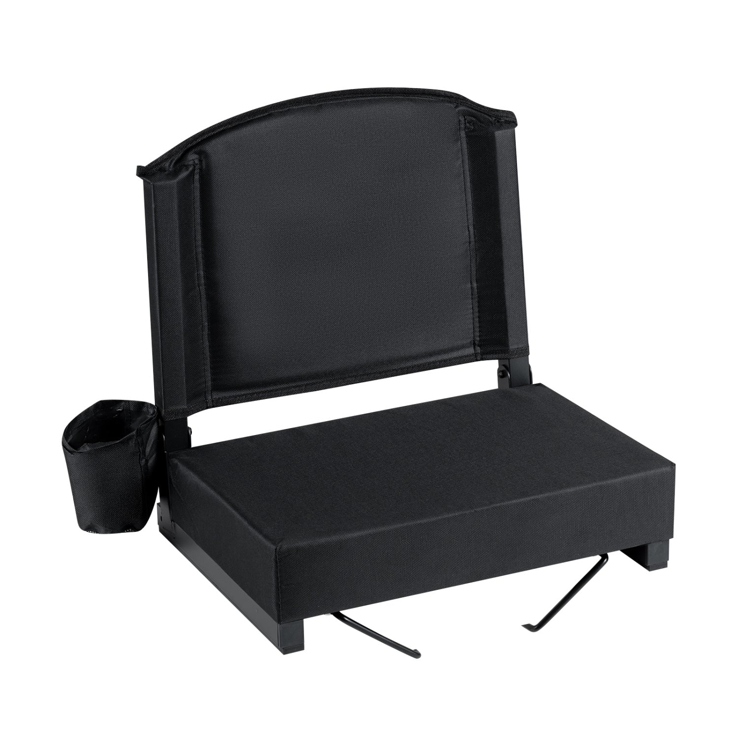 Portable Folding Bleacher Chair, Thick Padded Cushion, Black Outdoor Seating & Patio Chairs Black at Gallery Canada