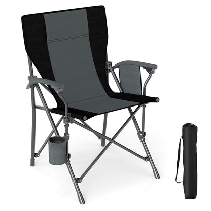 Portable Folding Camping Chair, Oxford Cloth, Cup Holder, Side Pocket, Gray Camping Furniture Gray at Gallery Canada