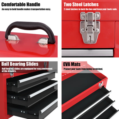 Portable Garage Tool Cabinet, 3 Drawers, Black Red Garages at Gallery Canada