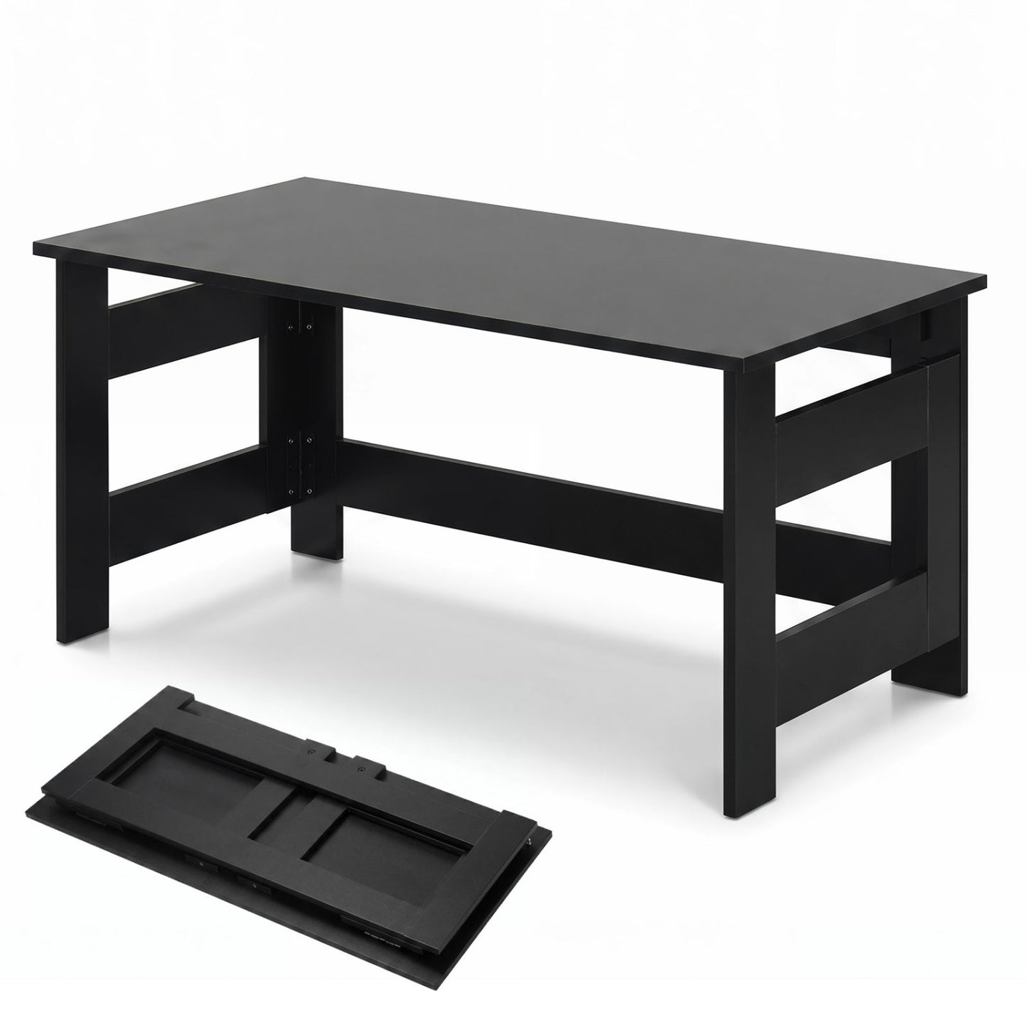 Portable Low Floor Table with Foldable Legs for Living Room, Black Coffee Tables at Gallery Canada