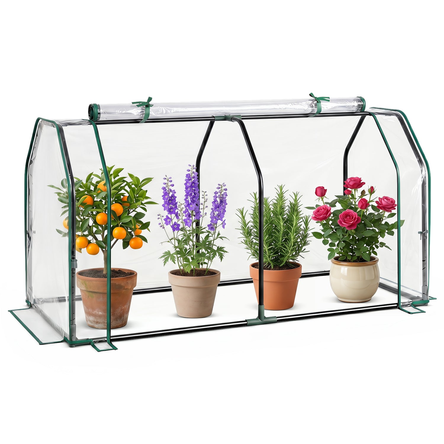 Portable Mini Greenhouse, PE Cover, Zippered Door, Green Greenhouses Green at Gallery Canada