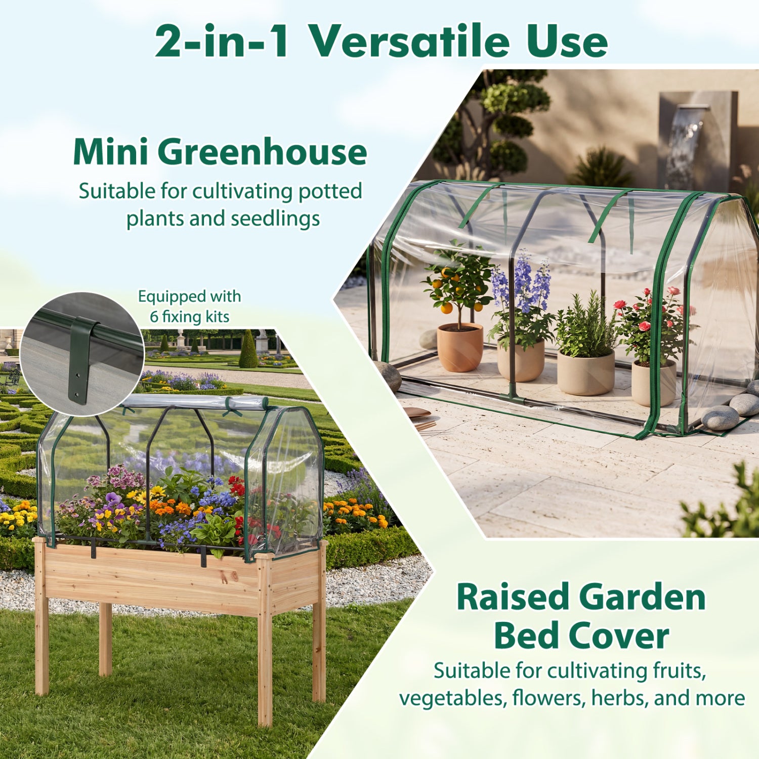 Portable Mini Greenhouse, PE Cover, Zippered Door, Green Greenhouses at Gallery Canada