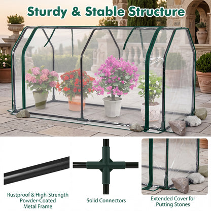 Portable Mini Greenhouse, PE Cover, Zippered Door, Green Greenhouses at Gallery Canada