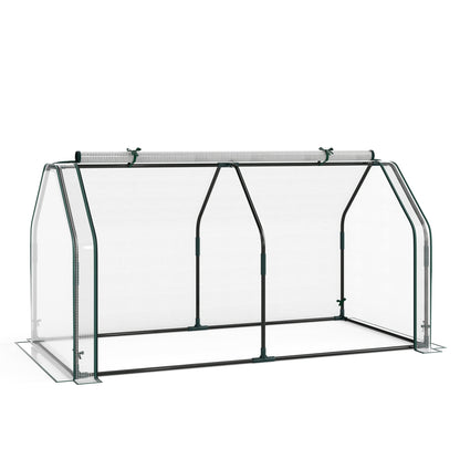 Portable Mini Greenhouse with PE Cover & Zippered Door, White Greenhouses White at Gallery Canada