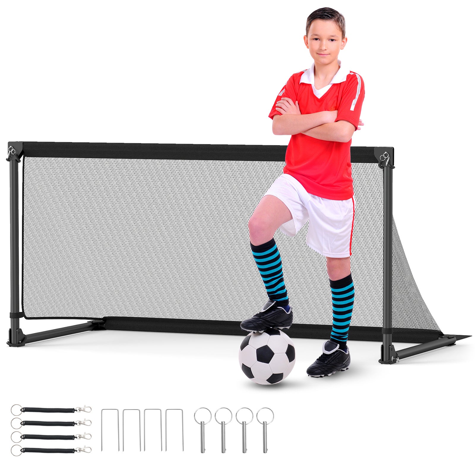 Portable POP Up Toddler Soccer Net with Metal Frame-L, Black Sport Equipments at Gallery Canada