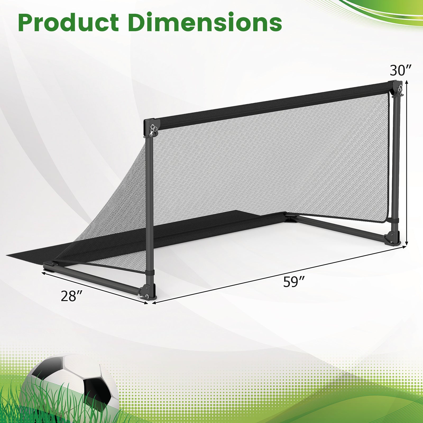 Portable POP Up Toddler Soccer Net with Metal Frame-L, Black Sport Equipments at Gallery Canada