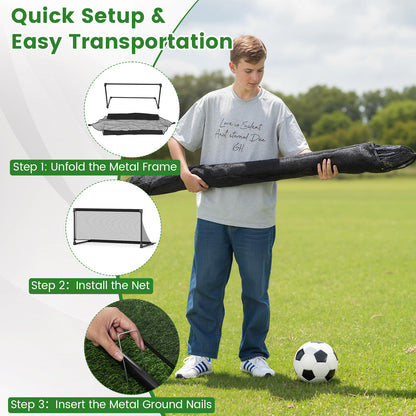 Portable POP Up Toddler Soccer Net with Metal Frame-L, Black Sport Equipments at Gallery Canada