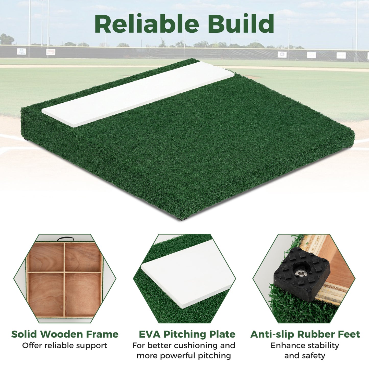 Portable Pitching Mound With Baseball Pitching EVA Carry Handle Golf at Gallery Canada