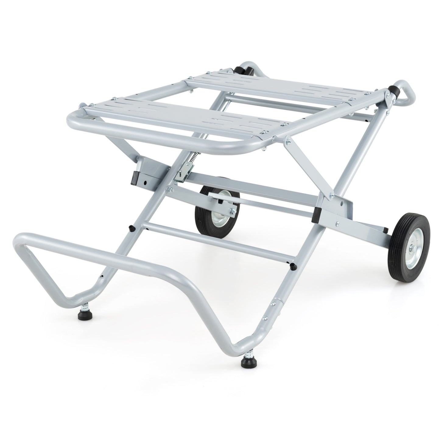 Portable Table Saw Stand, Heavy Duty, 8-Inch Rubber Wheels, Silver Garages Silver at Gallery Canada