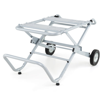 Portable Table Saw Stand, Heavy Duty, 8-Inch Rubber Wheels, Silver Garages Silver at Gallery Canada