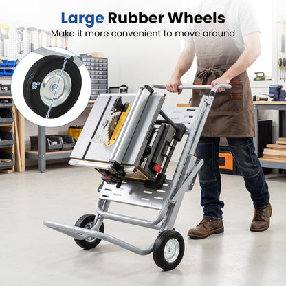 Portable Table Saw Stand, Heavy Duty, 8-Inch Rubber Wheels, Silver Garages at Gallery Canada