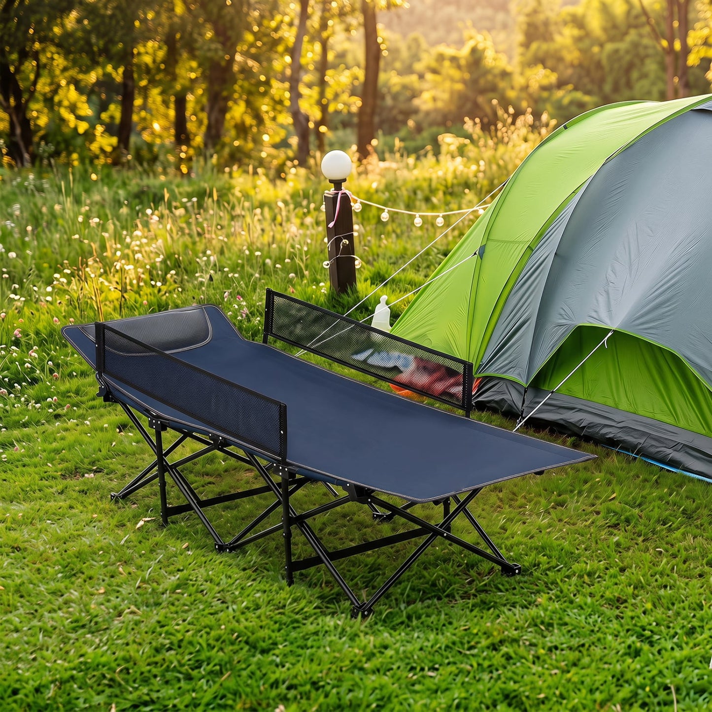 Portable Travel Toddler Cot Bed, Navy Camping Furniture at Gallery Canada