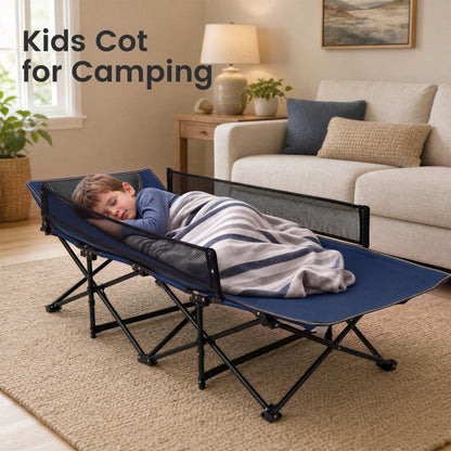 Portable Travel Toddler Cot Bed, Navy Camping Furniture at Gallery Canada