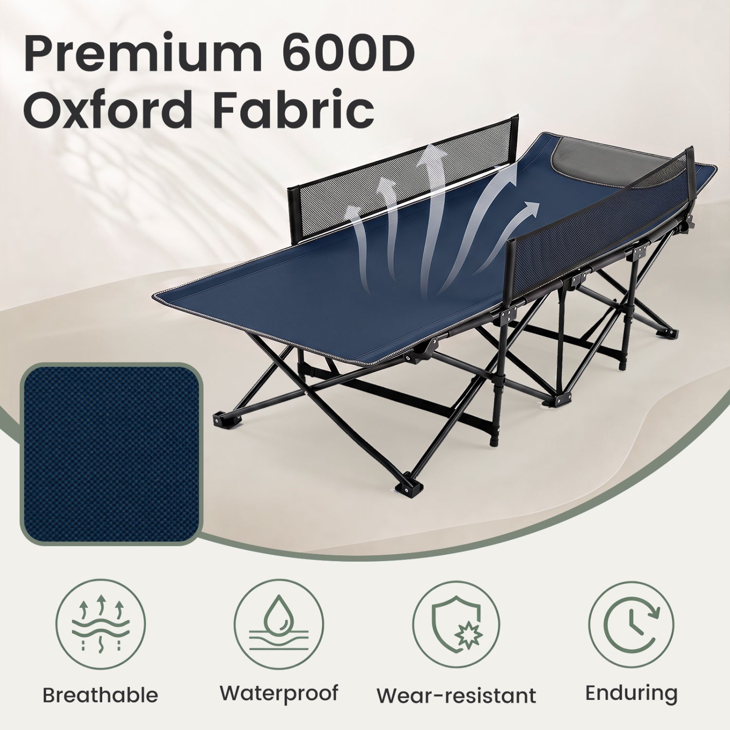 Portable Travel Toddler Cot Bed, Navy Camping Furniture at Gallery Canada