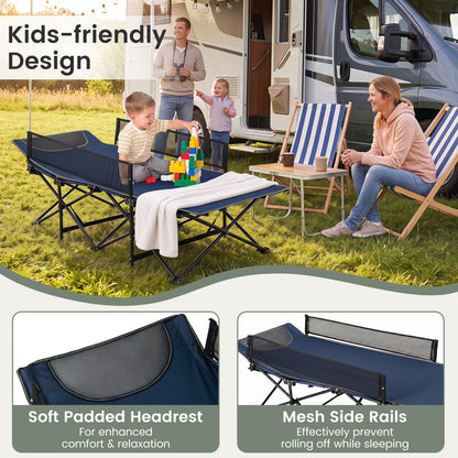 Portable Travel Toddler Cot Bed, Navy Camping Furniture at Gallery Canada