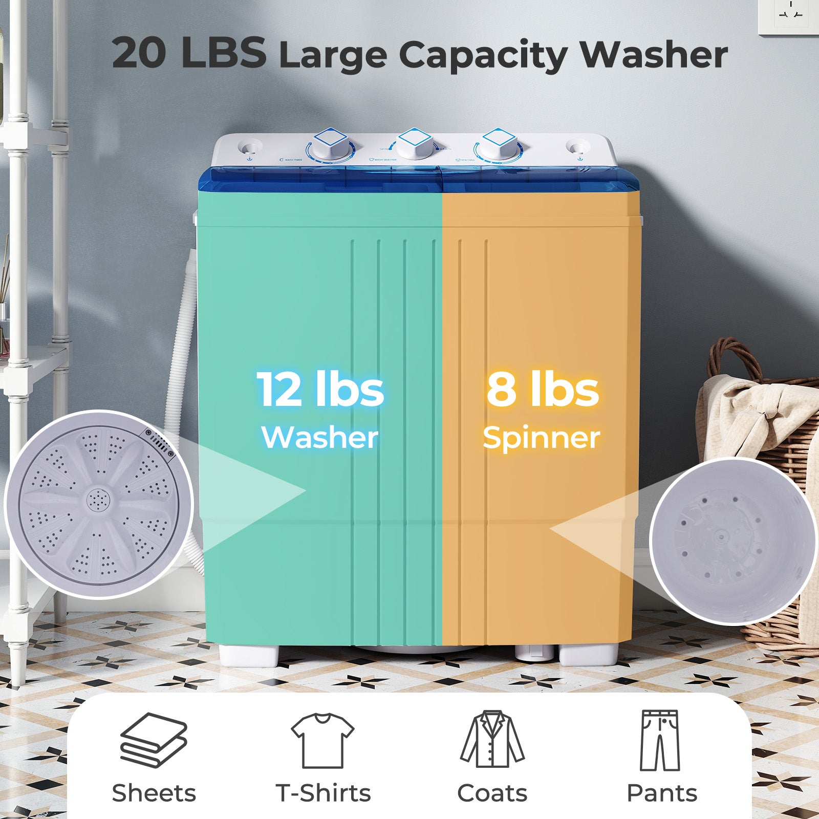 Portable Washing Machine, Blue Washing Machines at Gallery Canada