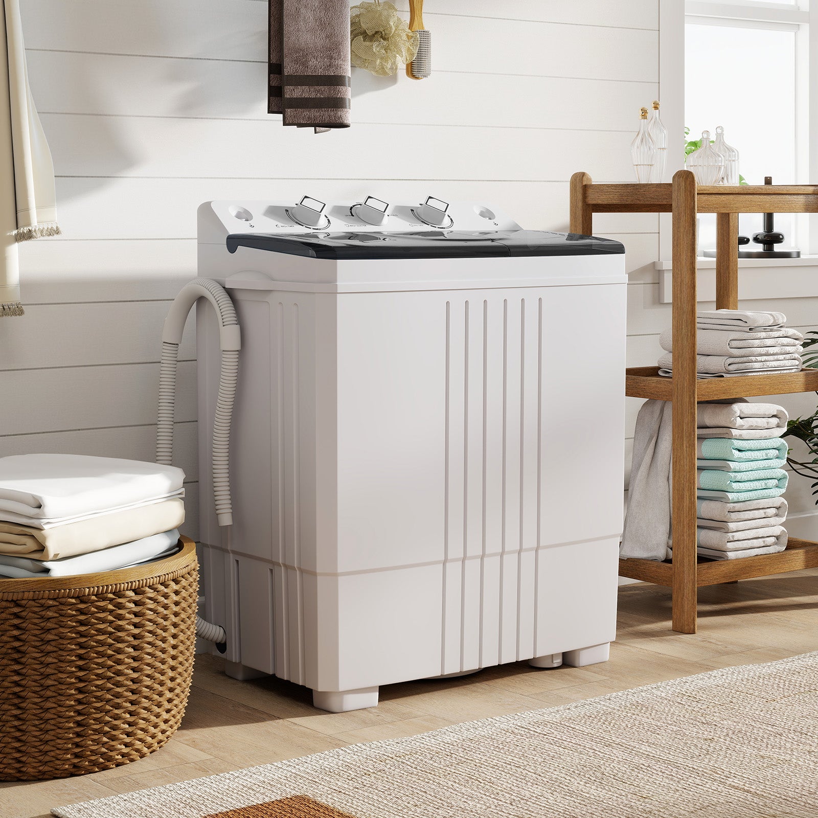 Portable Washing Machine With Built-In Drain Pump, Black Washing Machines at Gallery Canada