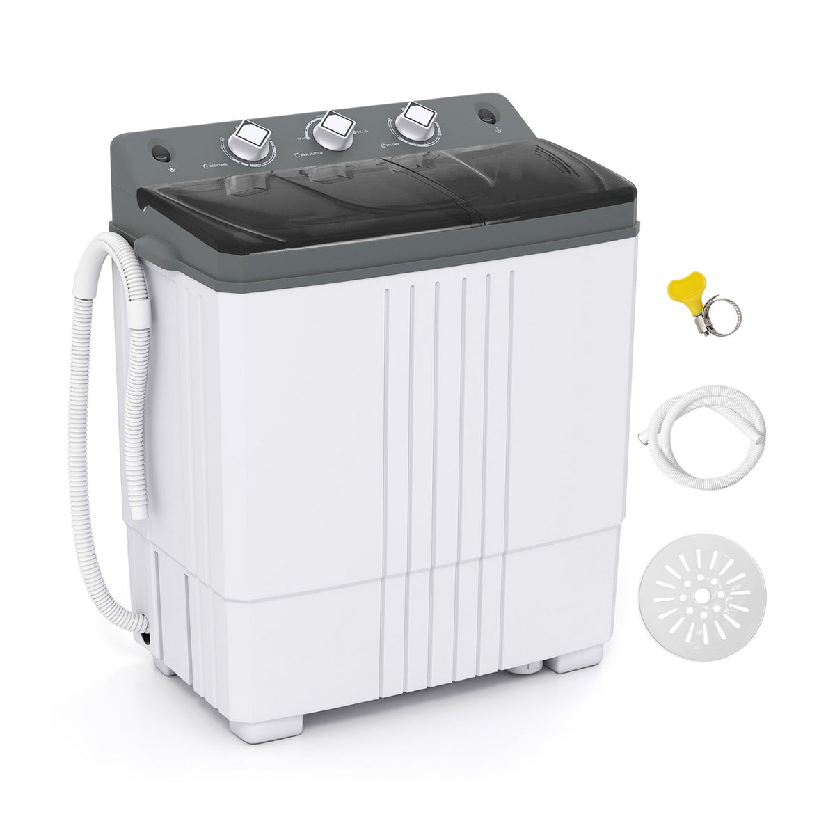 Portable Washing Machine, Built-in Drain Pump, Gray Washing Machines at Gallery Canada