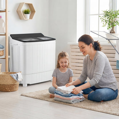 Portable Washing Machine 18 lbs Mini Laundry Machine with 11 LBS Washer-Grey, Gray Washing Machines at Gallery Canada