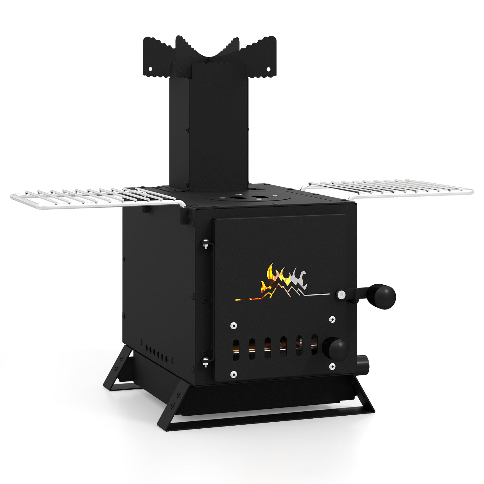 Portable Wood Burning Stove, Mini Heater Burner, Pot Rack Oven Pan, Black Fire Pits at Gallery Canada