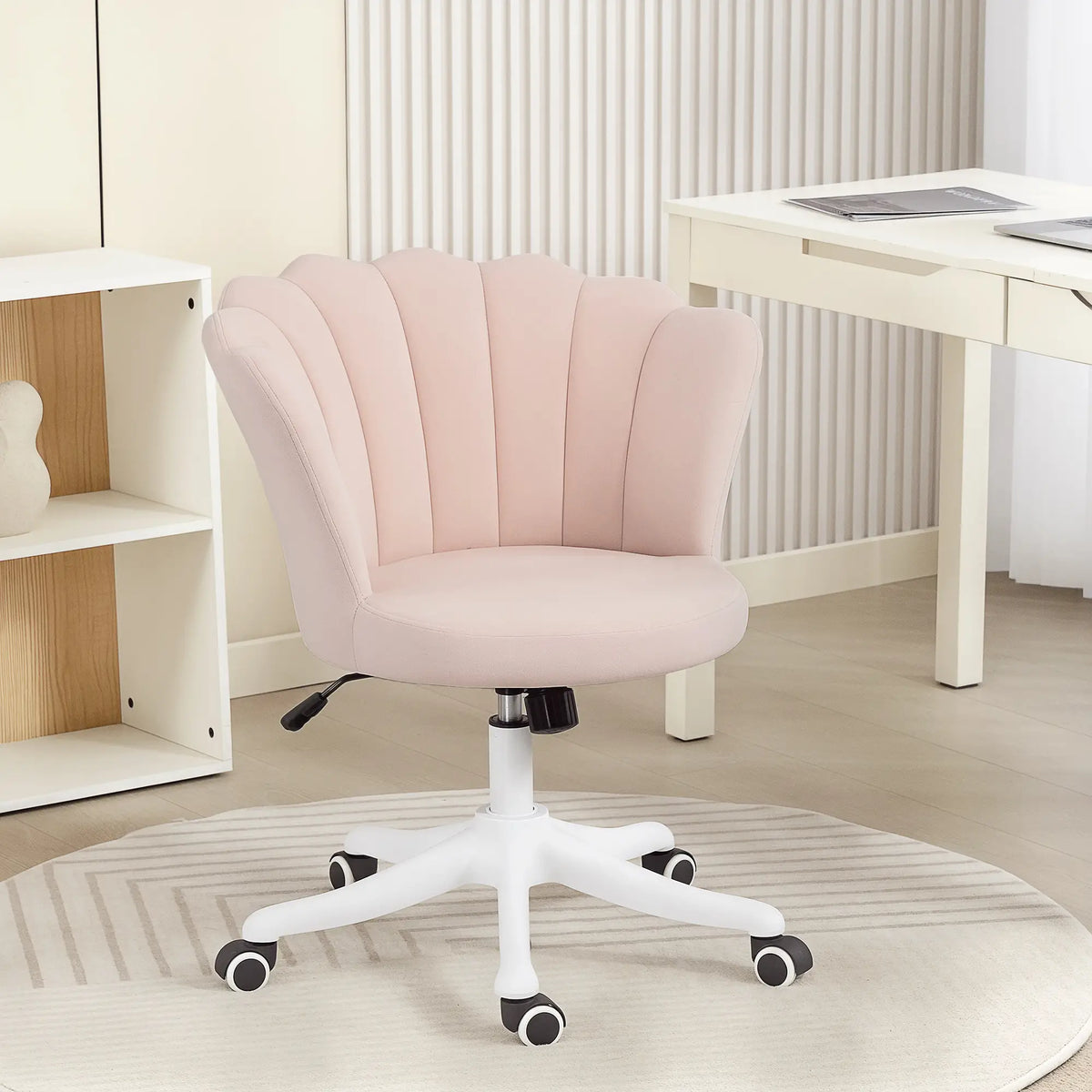 Armless Adjustable Swivel Desk Office Chair, Pink Task Chairs at Gallery Canada