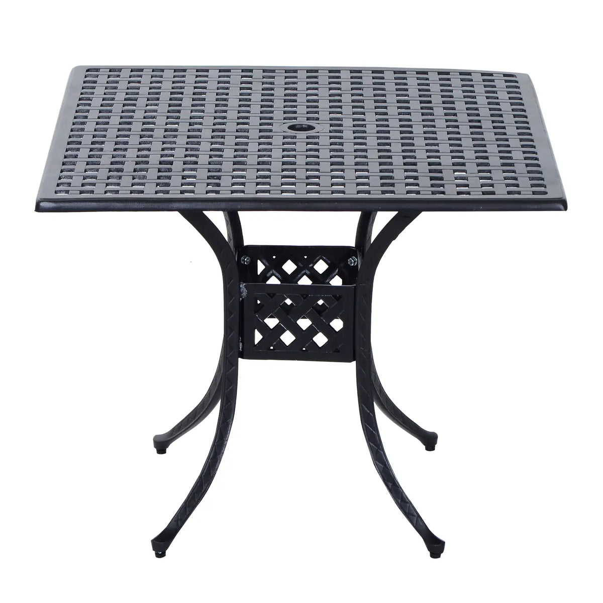 "36" Patio Dining Table, Outdoor Bistro Table With Umbrella Hole, Black Patio Side Tables at Gallery Canada