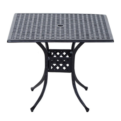 "36" Patio Dining Table, Outdoor Bistro Table With Umbrella Hole, Black Patio Side Tables at Gallery Canada