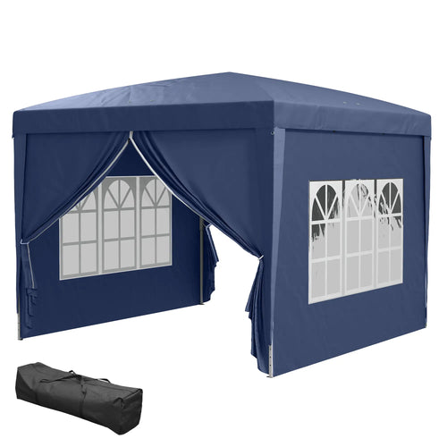 10'x10' Outdoor Pop Up Party Tent Wedding Gazebo Canopy, Blue