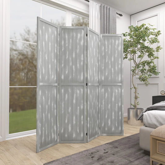 Foldable Screen Divider, 5.5', for Bedroom Office, Grey Room Dividers Grey at Gallery Canada